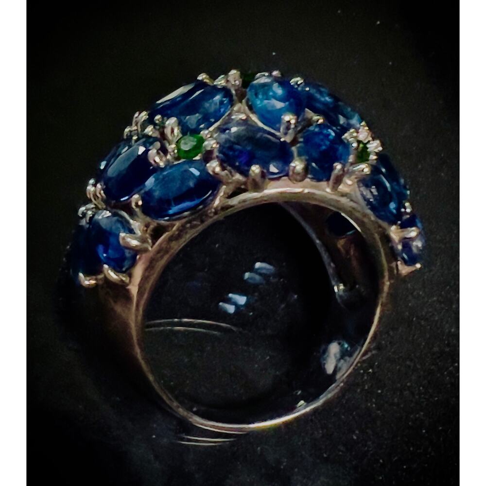 Massive Natural Kyanite Chrome Diopside Cluster Dome Ring - Picture 13 of 15